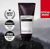 Темно-коричневий тюбик засобу Nard Intensive Hair Pack стоіть на темному камені, 200 мл