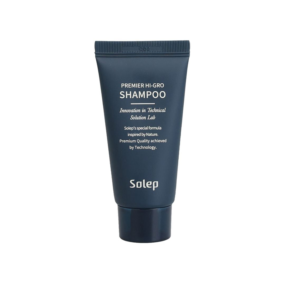 Solep (Miniature) Premier Hi-gro Shampoo темно-синій флакон на білому фоні з синьою кришечкою