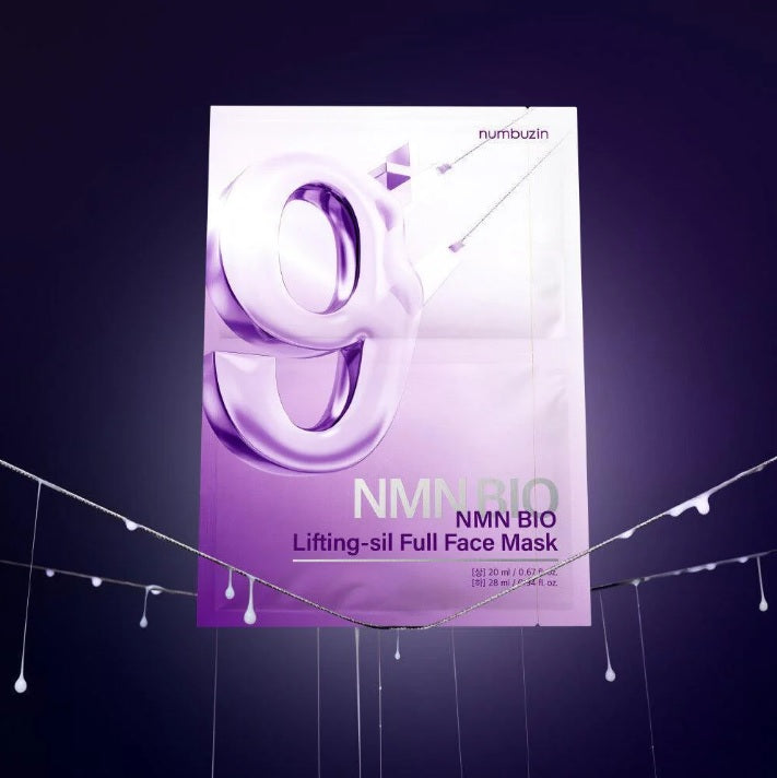Numbuzin No.9 Набір ліфтинг масок для обличчя, 4 шт.+спеціальна ліфтинг-стрічка - Numbuzin No.9 NAD Bio Lifting Full Cover Facial Mask