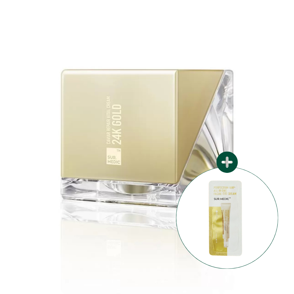 SUR.MEDIC+ Крем з екстрактом ікри та частинок золота, 55 мл - SUR.MEDIC+ 24K GOLD CAVIAR REPAIR VITAL CREAM