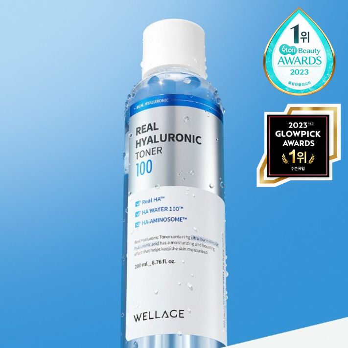 Wellage Тонер з гіалуроновою кислотою, 200 мл – Wellage Real Hyaluronic 100 Toner