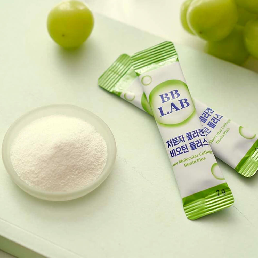 BA ミルク N 15ml 5本 箱無し、ウォッシュ N 20g 5本 箱無し BB Lab Денний низькомолекулярний колаген з біотином, 2г х 30шт