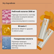 Картинка описує переваги BB Lab The Collagen Up Jelly: еластичність шкіри, підтримка здоров'я шкіри, запобігання розпаду колагену та еластину.