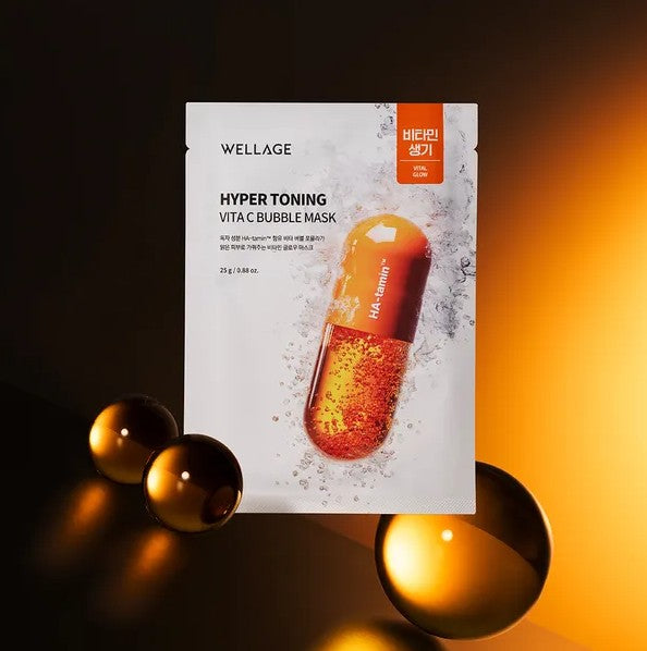 Wellage Освітлювальна bubble-маска з вітаміном С, 25 мл – Wellage Hyper Toning Vita C Bubble Mask