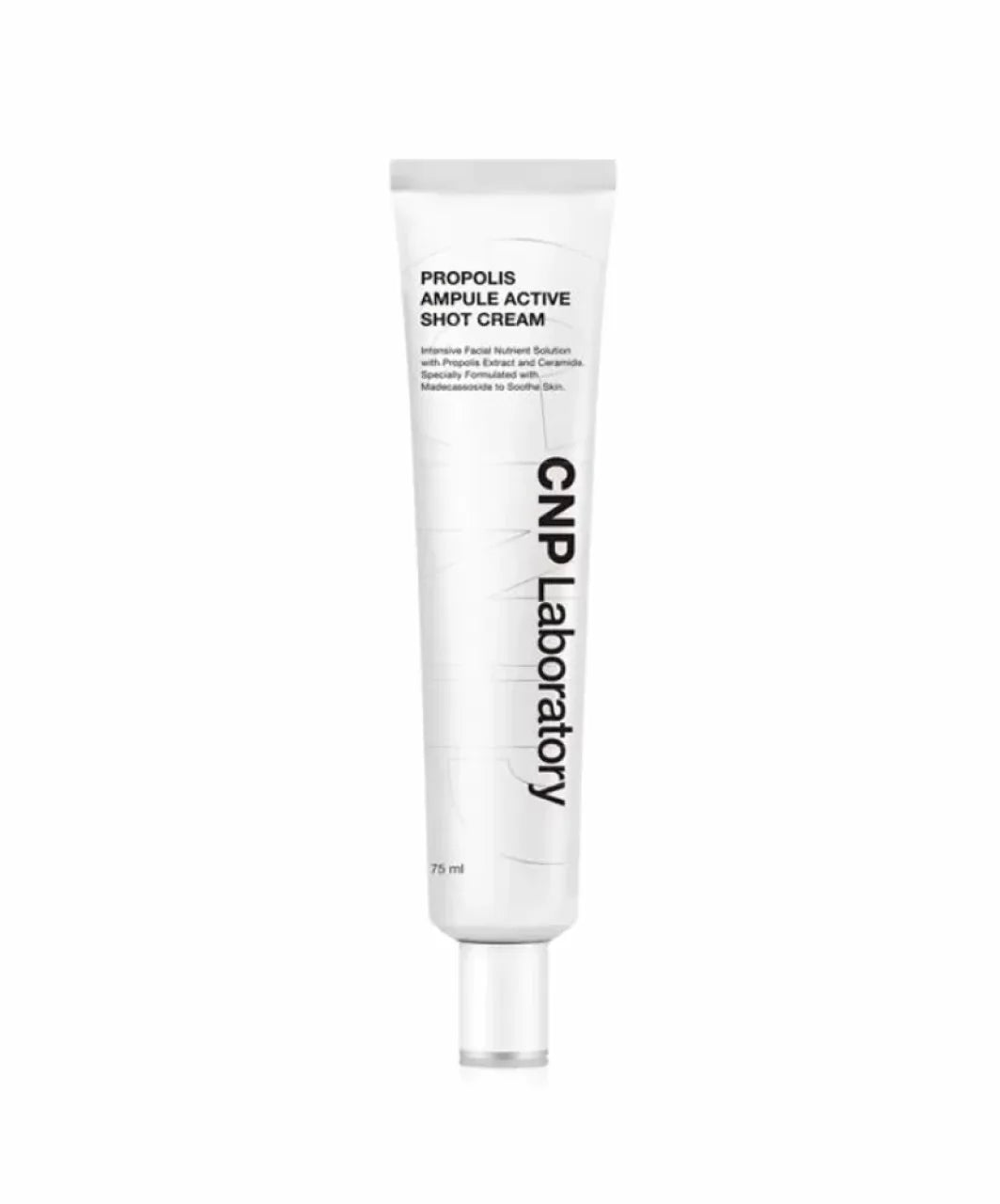 Тюбик CNP Laboratory Propolis Cream білий з чорними написами стоїть на білому фоні.