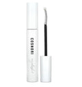 Білий флакон сироватки для вій COSNORI Lash Serum стоїть на білому фоні, поряд з паличкою для нанесення.