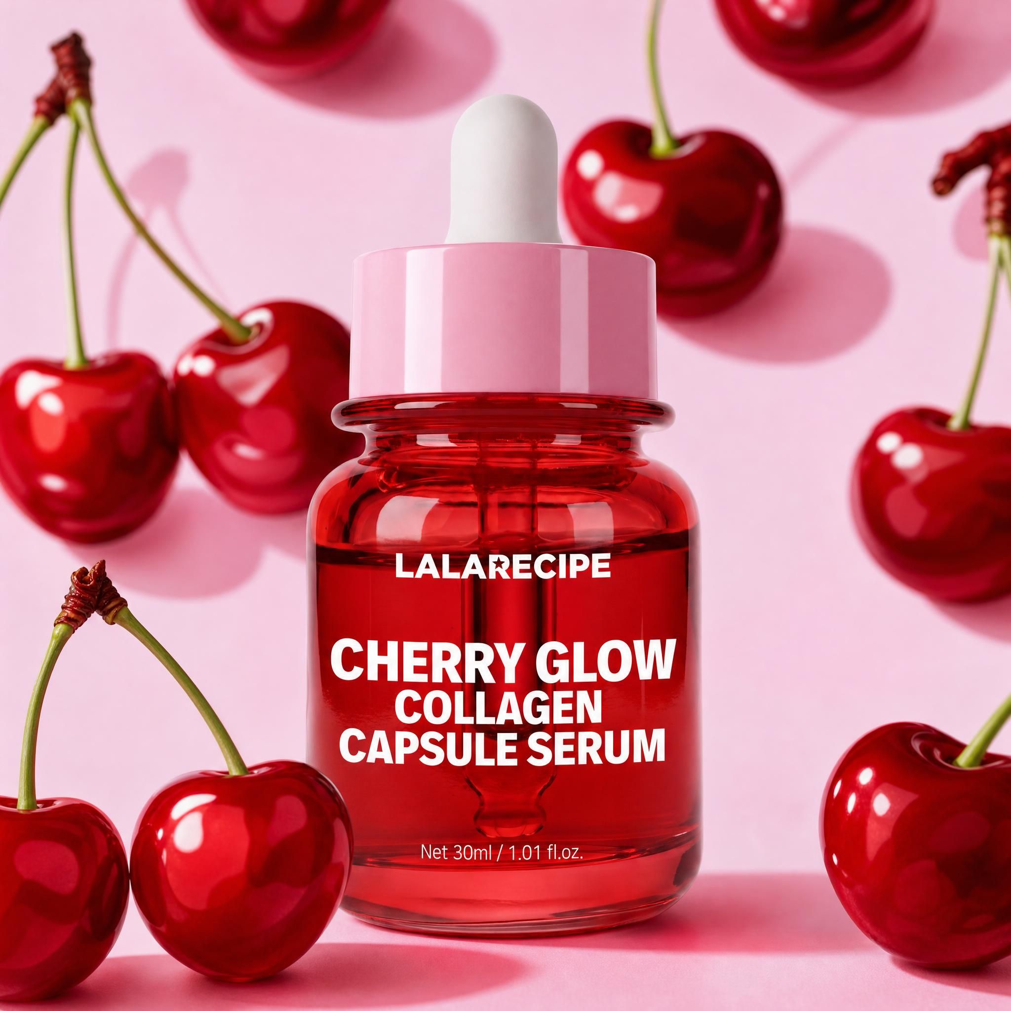 LALARECIPE Сироватка для сяйва шкіри з екстрактом вишні та колагеном, 30 мл – LALARECIPE Cherry Glow Collagen Capsule Serum