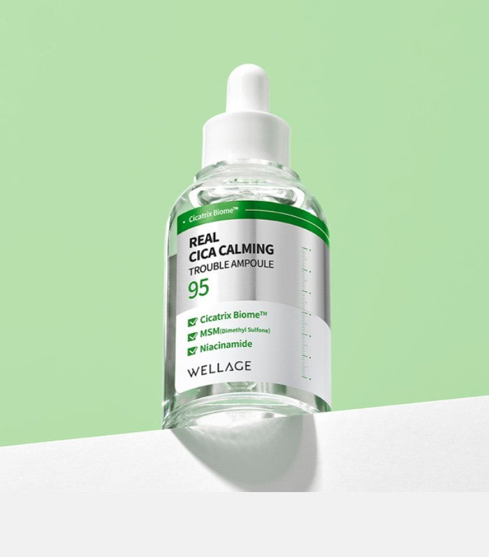 WELLAGE Заспокійлива сироватка з комплексом СІСА, 50 мл – WELLAGE Real Cica Calming 95 Trouble Ampoule
