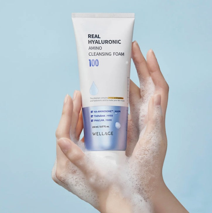 Wellage Пінка для вмивання з гіалуроновою кислотою, 150 мл – Wellage Real Hyaluronic Amino Cleansing Foam