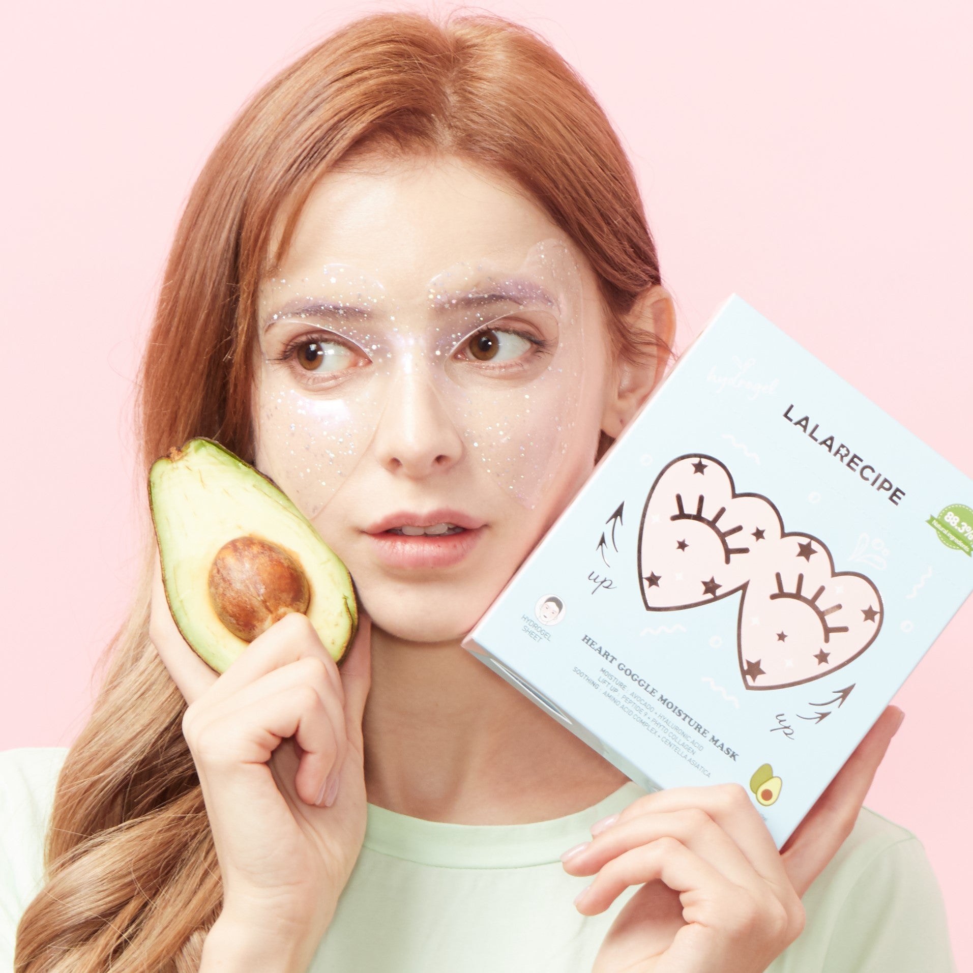 LALARECIPE Heart Goggle Moisture Mask - Зволожувальна гідрогелева маска для шкіри навколо очей