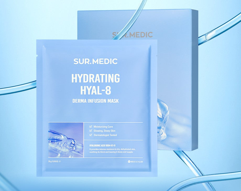 Sur.Medic+ Зволожувальна тканинна маска з гіалуроновою кислотою – Sur.Medic+ Hydrating Hyal-8 Derma Infusion Mask