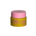 Оранжева баночка крему LALARECIPE Yuzu Vita C Cream 5 мл з рожевою кришкою стоїть на білому фоні.