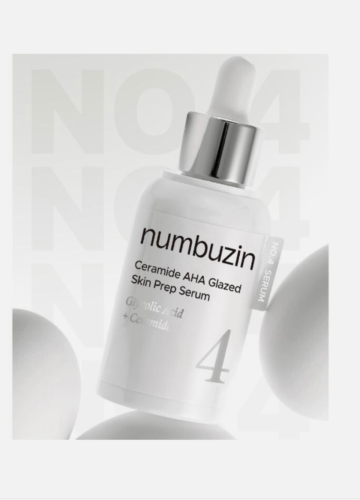 Numbuzin Пілінгова сироватка, 30 мл – No.4 Ceramide AHA Glazed Skin Prep Serum