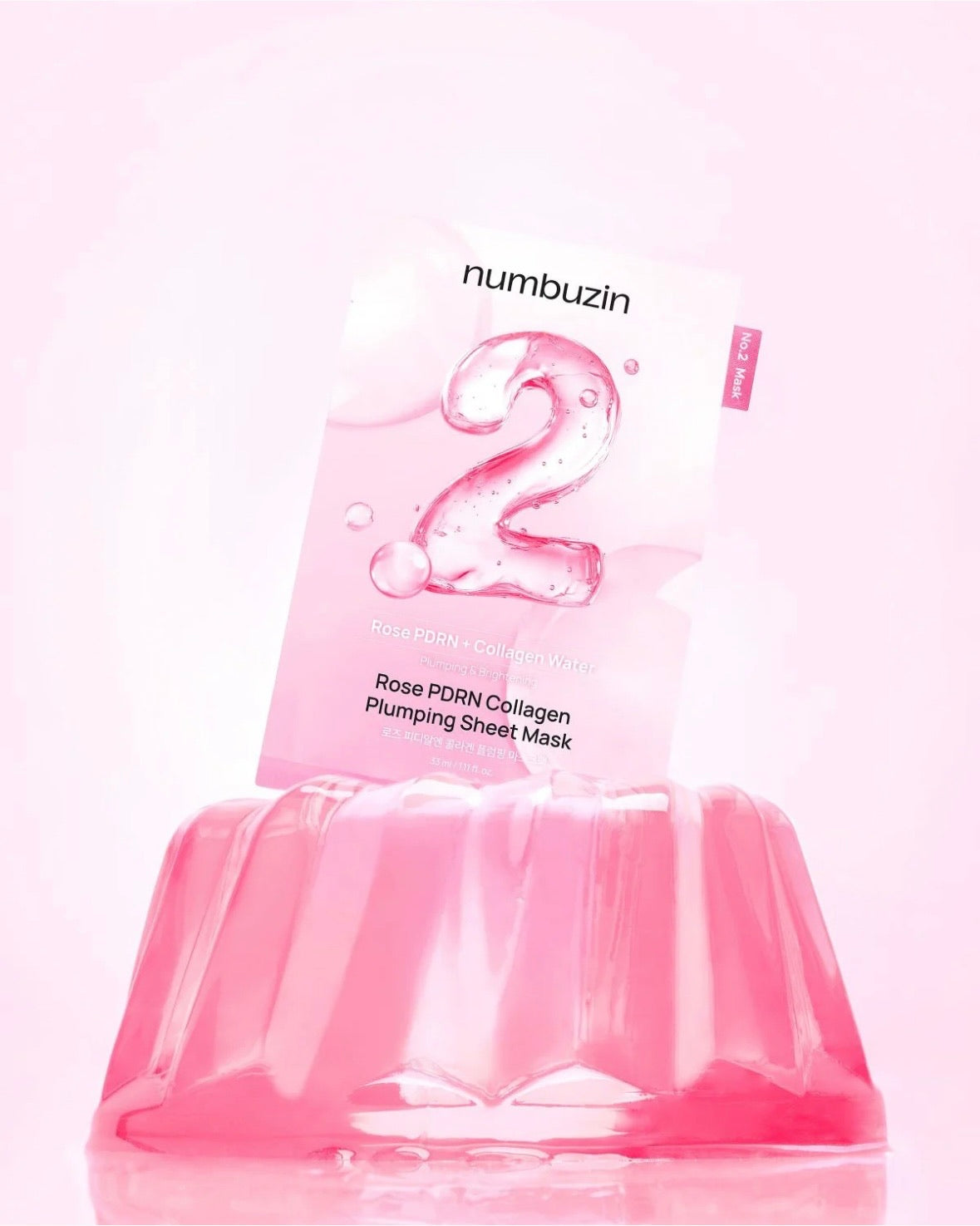 Numbuzin Тканинна маска для обличчя з колагеном та PDRN, 33 мл – No.2 Rose PDRN Collagen Plumping Sheet Mask
