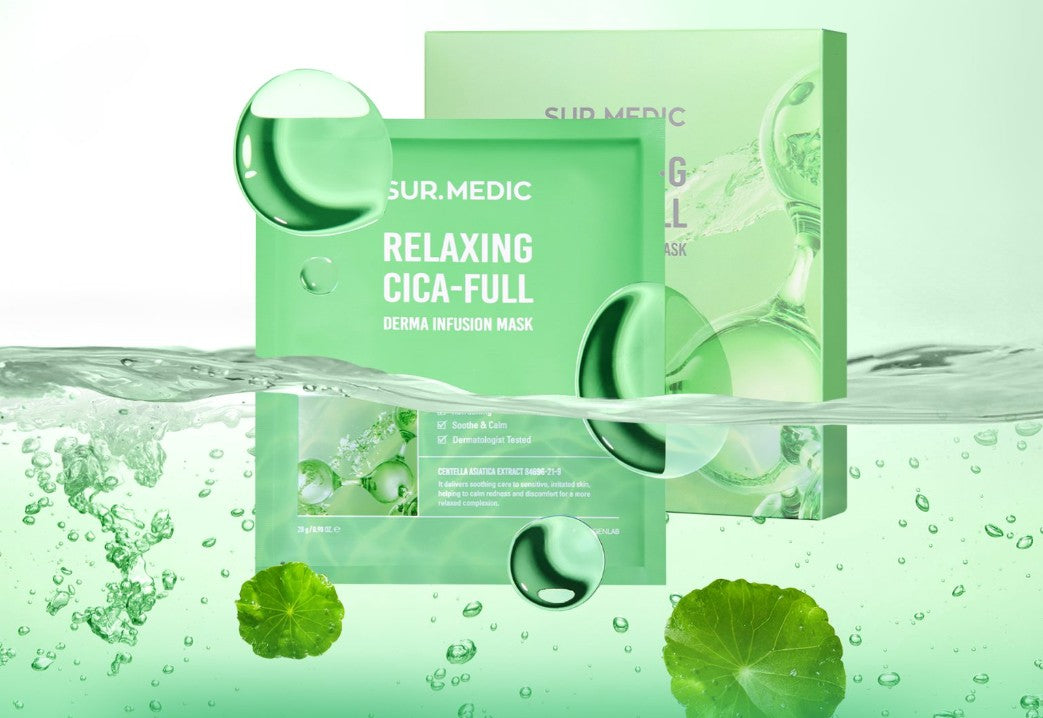 Sur.Medic+ Заспокійлива тканинна маска з центеллою – Sur.Medic+ Relaxing Cica-Full Derma Infusion Mask