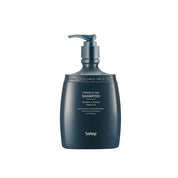 Solep Premier Hi-gro Shampoo темно-синій флакон шампуню на білому фоні з темно-синім дозатором
