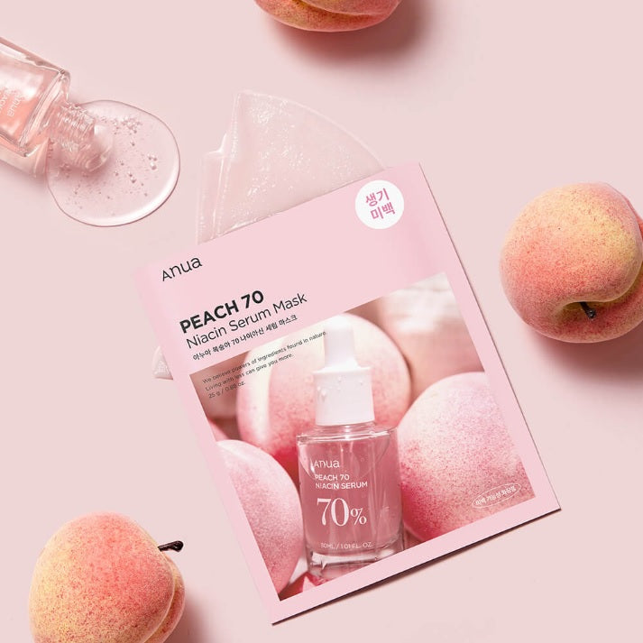 ANUA Peach 70 Niacin Serum Mask – корейська маска для обличчя з персиком, 25 мл