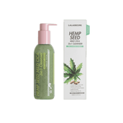 Упаковка та флакон LALARECIPE Hemp Seed Mild Cica 3in1 Cleanser на прозорому фоні