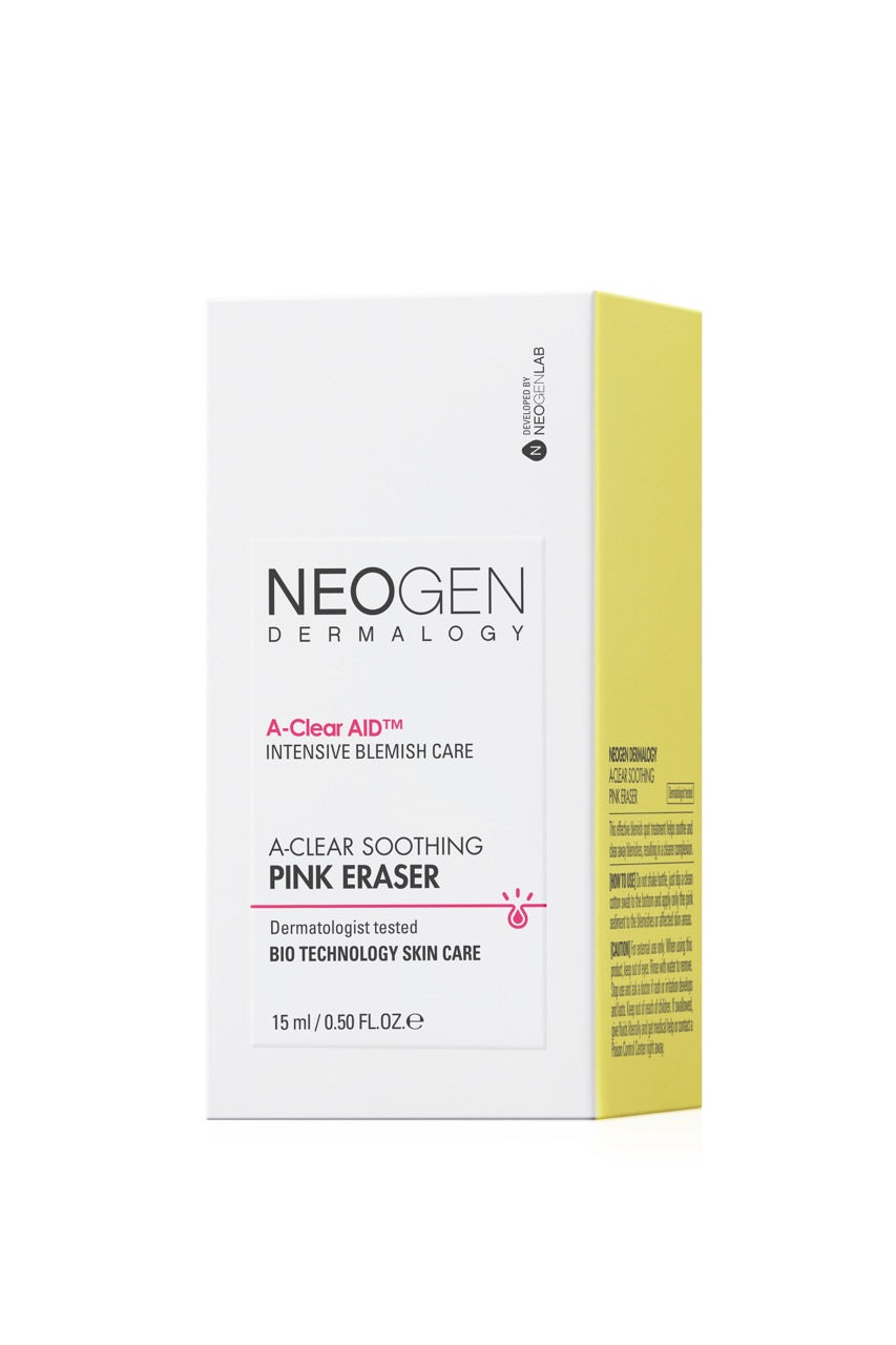 точковий крем NEOGEN A-Clear Soothing Pink Eraser 15 мл — упаковка засобу проти акне з біотехнологічним доглядом