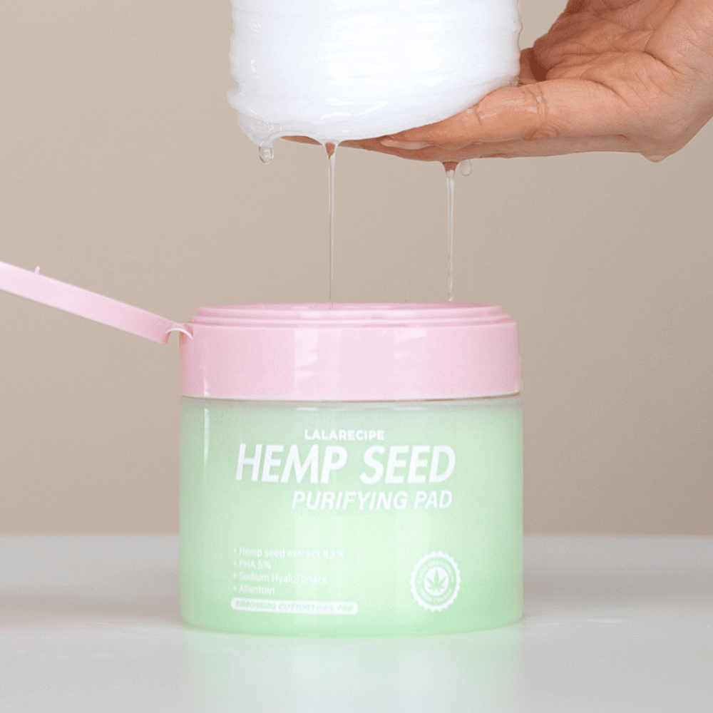 Педи для тонізації з екстрактом коноплі: ллємо тонер у банку LALARECIPE Hemp Seed Purifying Pad