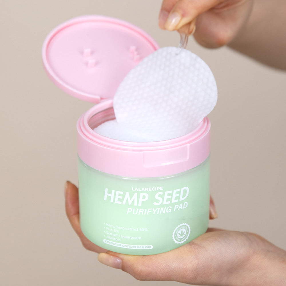 Пади для обличчя з коноплею витягують із баночки LALARECIPE Hemp Seed Purifying Pad