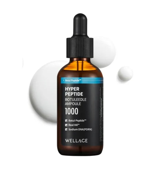 WELLAGE Hyper Peptide Botuleedle Ampoule 1000, 50 мл – пептидна сироватка з Botul-Peptide™, Real HA™ і PDRN