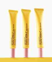 Сироватка для очей з юдзу LALARECIPE Yuzu Vita C Eye Serum — три туби в ряд на білому фоні